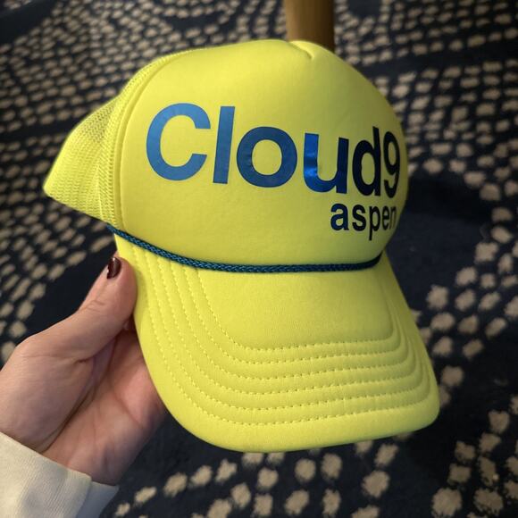 Aspen Snowmass Cloud 9 Neon Yellow Trucker Hat - BRAND NEW, 100% Authentic - Picture 2 of 5